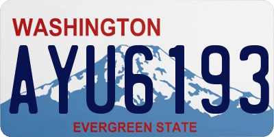 WA license plate AYU6193