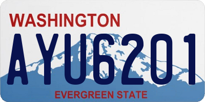 WA license plate AYU6201