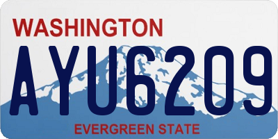 WA license plate AYU6209