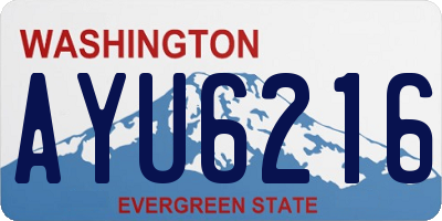 WA license plate AYU6216