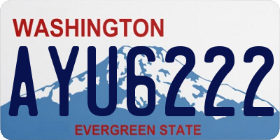 WA license plate AYU6222