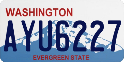WA license plate AYU6227
