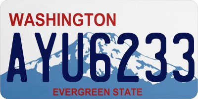 WA license plate AYU6233