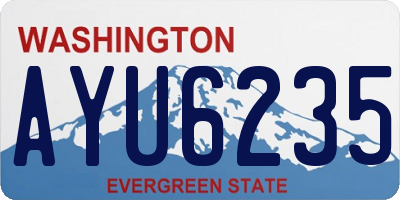 WA license plate AYU6235