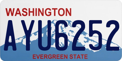 WA license plate AYU6252