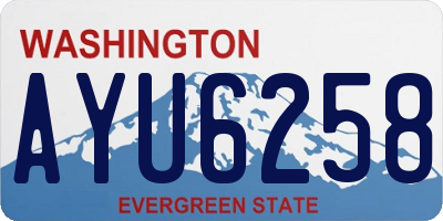 WA license plate AYU6258