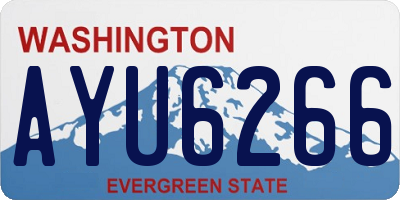 WA license plate AYU6266