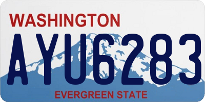 WA license plate AYU6283
