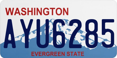 WA license plate AYU6285