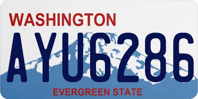 WA license plate AYU6286