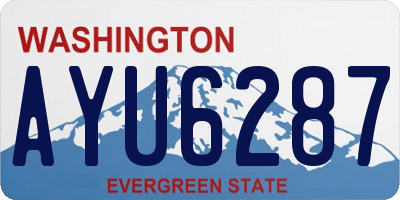 WA license plate AYU6287