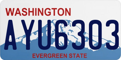 WA license plate AYU6303