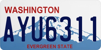 WA license plate AYU6311