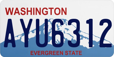 WA license plate AYU6312