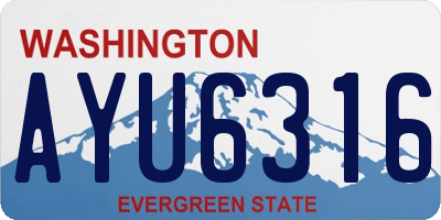 WA license plate AYU6316