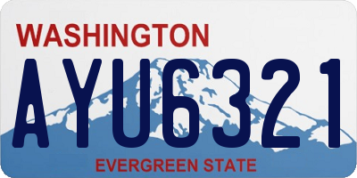WA license plate AYU6321