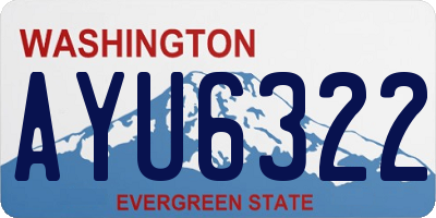WA license plate AYU6322