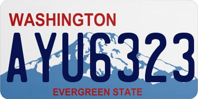 WA license plate AYU6323