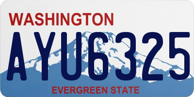 WA license plate AYU6325