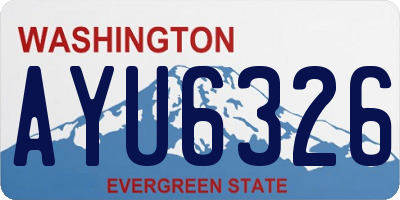 WA license plate AYU6326