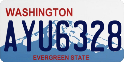 WA license plate AYU6328