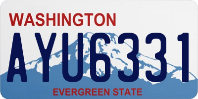 WA license plate AYU6331