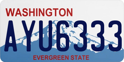 WA license plate AYU6333