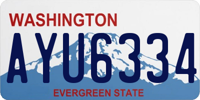 WA license plate AYU6334