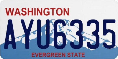 WA license plate AYU6335