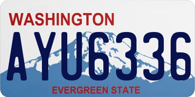 WA license plate AYU6336