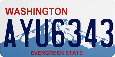 WA license plate AYU6343