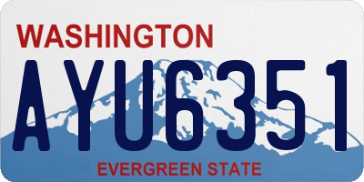 WA license plate AYU6351