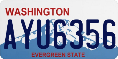 WA license plate AYU6356