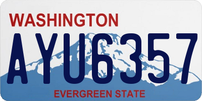 WA license plate AYU6357