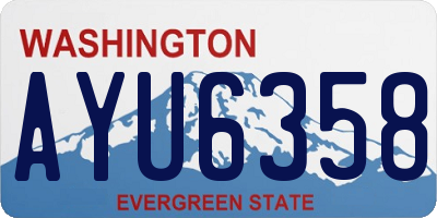 WA license plate AYU6358