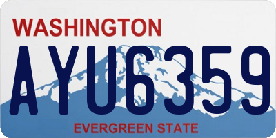 WA license plate AYU6359