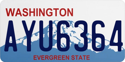 WA license plate AYU6364