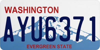 WA license plate AYU6371