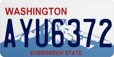 WA license plate AYU6372