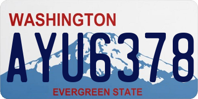 WA license plate AYU6378