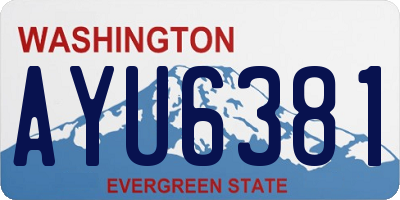 WA license plate AYU6381