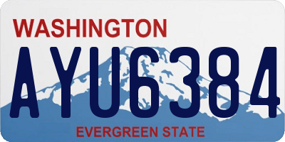 WA license plate AYU6384