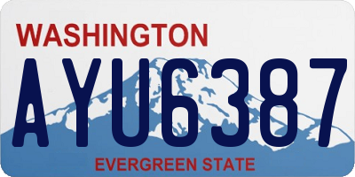 WA license plate AYU6387