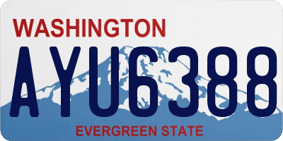 WA license plate AYU6388