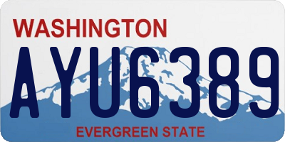WA license plate AYU6389
