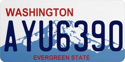 WA license plate AYU6390