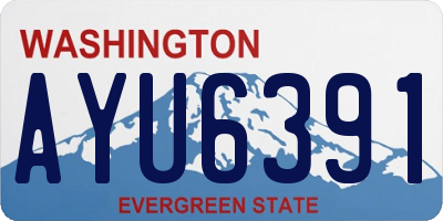 WA license plate AYU6391