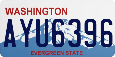 WA license plate AYU6396