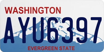 WA license plate AYU6397