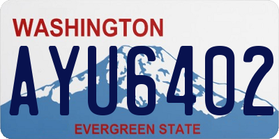 WA license plate AYU6402